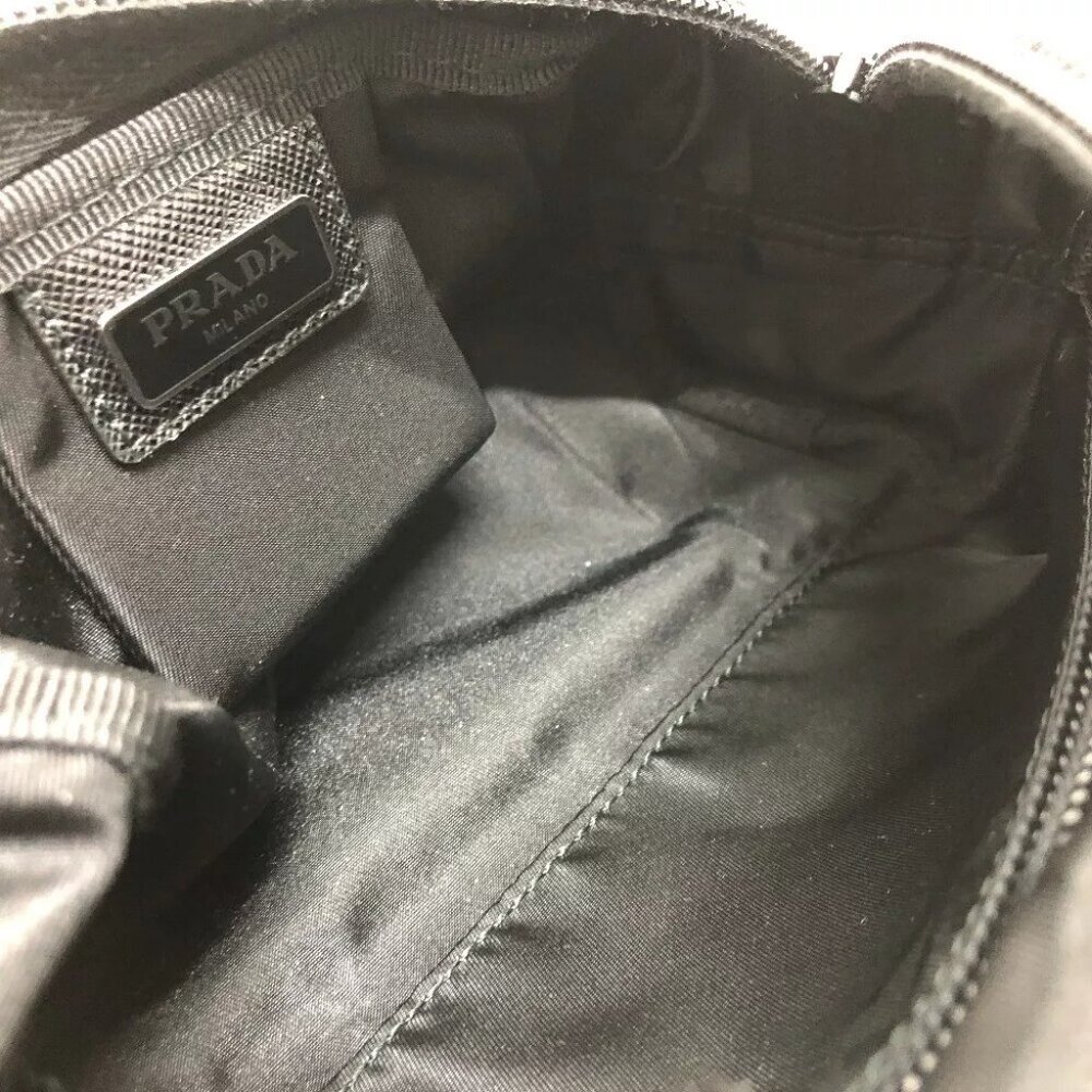 PRADA Triangle logo Makeup pouch Cosmetics Pouch Nylon Black - Picture 7 of 8
